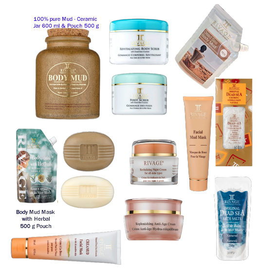 RIVAGE Dead Sea SPA products - facial creams, eye wrinkle Creams, Masks, Scrubs